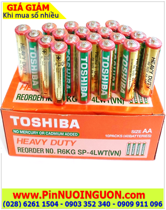 COMBO 01Hộp 40viên Pin AA 1.5v Toshiba R6KG SP-4LWT(VN) chính hãng _Giá chỉ 135.000đ/ Hộp 40viên